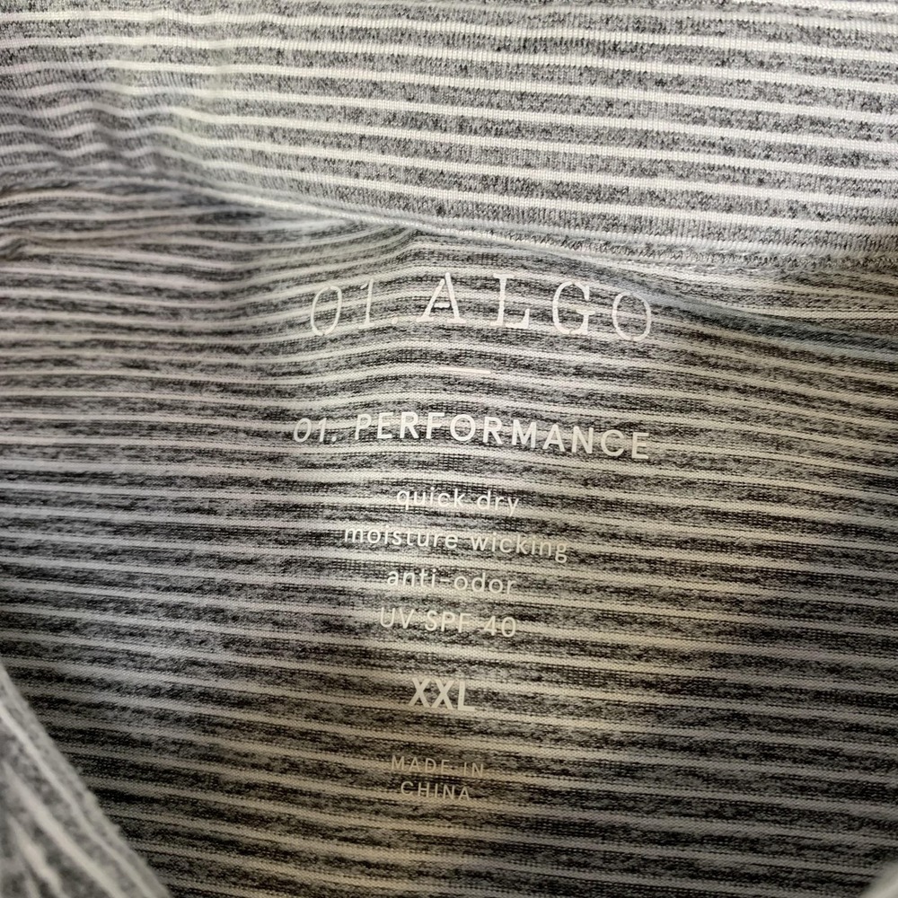 01.ALGO Polo Shirt Mens 2XL Lot Of 3 Striped Blue Rust Golf Performance Stretch - Picture 2 of 15